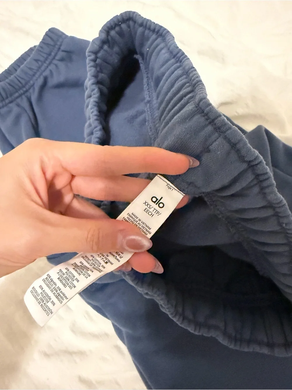 Alo Blue Elastic Waist Sweatpants